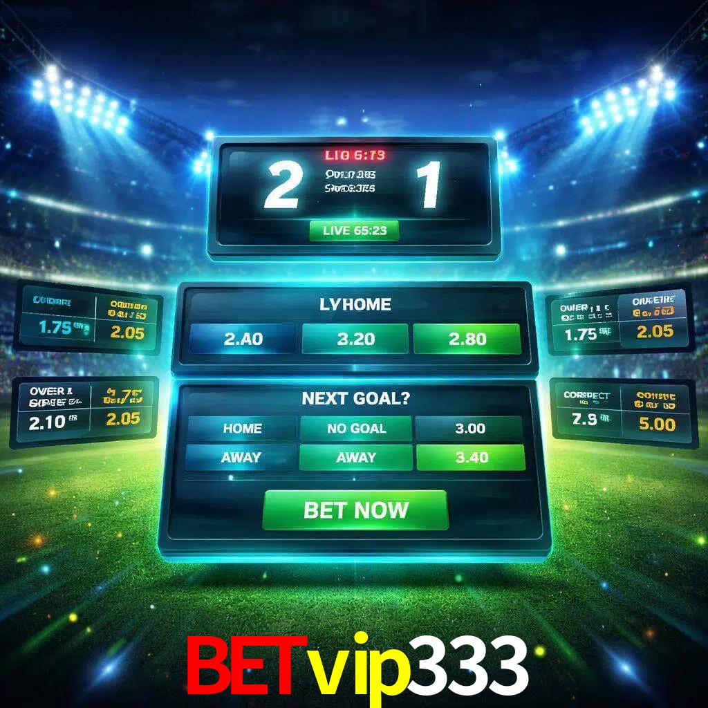 Vista de apuestas en vivo Betvip333 durante un partido en curso
